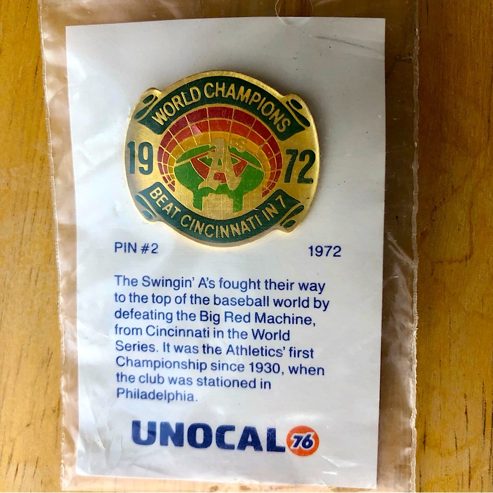 Vintage Pin - Oakland A’s 1972 Champions